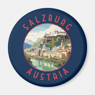 Imán Salzburgo Austria Círculo retro perturbado