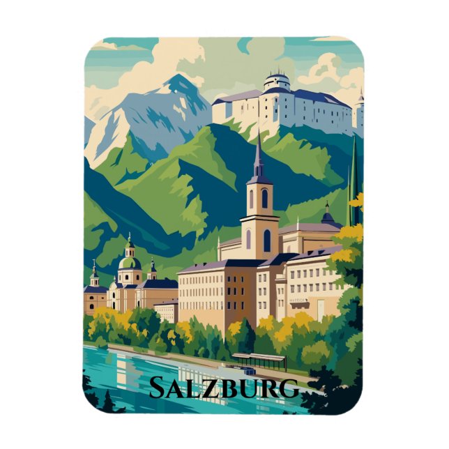 Imán Salzburgo Austria Postcard Travel Magner (Vertical)