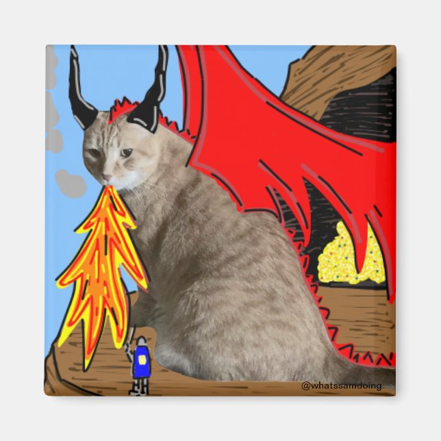 Imán Sam Le Cat Dragon Magnet (Frente)