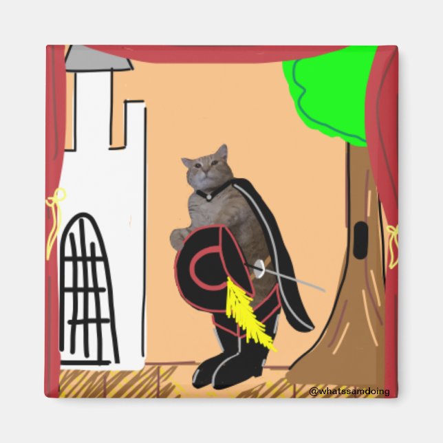 Imán Sam Le Cat Olvidó Su Magnate De Líneas (Frente)