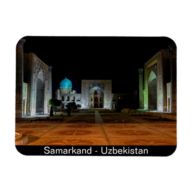 Imán Samarcanda, Uzbekistán - Plaza Registan de noche (Horizontal)