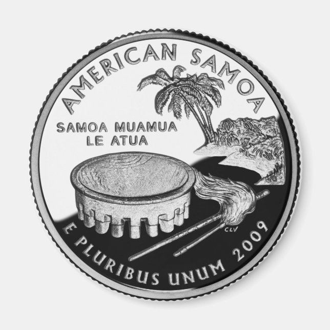 Imán Samoa Quarter Fridge Magnet (Frente)