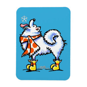 Imán SamoyAmerican Eskimo Dog Snowflake