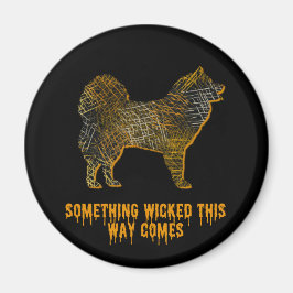 Imán Samoyed Dog Silhouette Fun Halloween Magnet