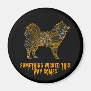 Imán Samoyed Dog Silhouette Fun Halloween Magnet