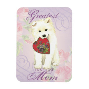 Imán Samoyed Heart Mom