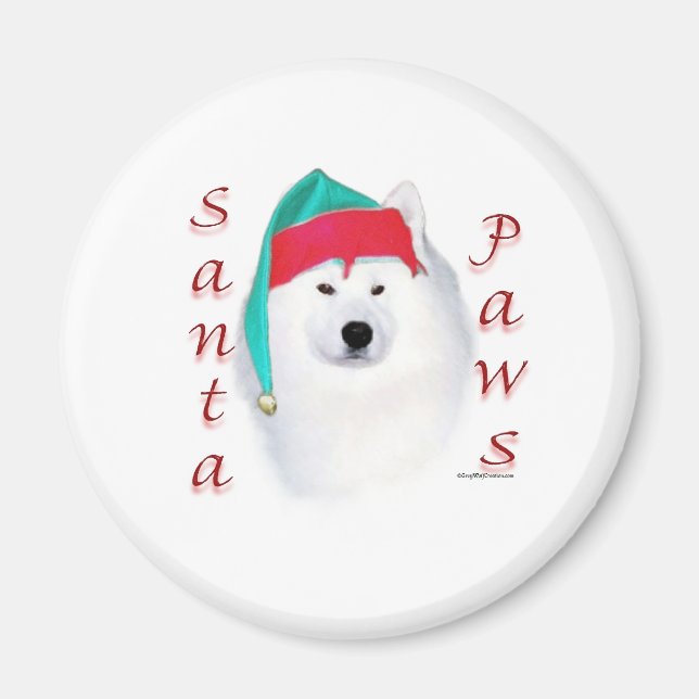 Imán Samoyed Santa Paws (Frente)
