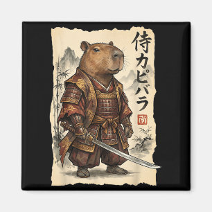 Imán Samurái Carpincho Arte Japonés Gráfico Antiguo Div