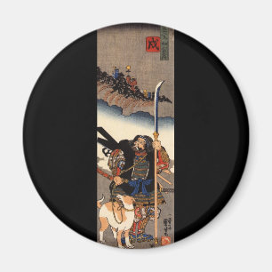 Imán Samurai con su perro, circa 1800's