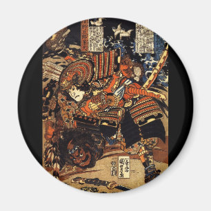 Imán Samurai en combate, alrededor del siglo XIX