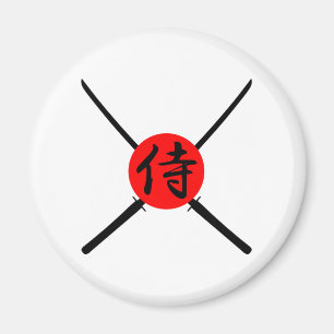 Imán SAMURAI - Espada y kanji