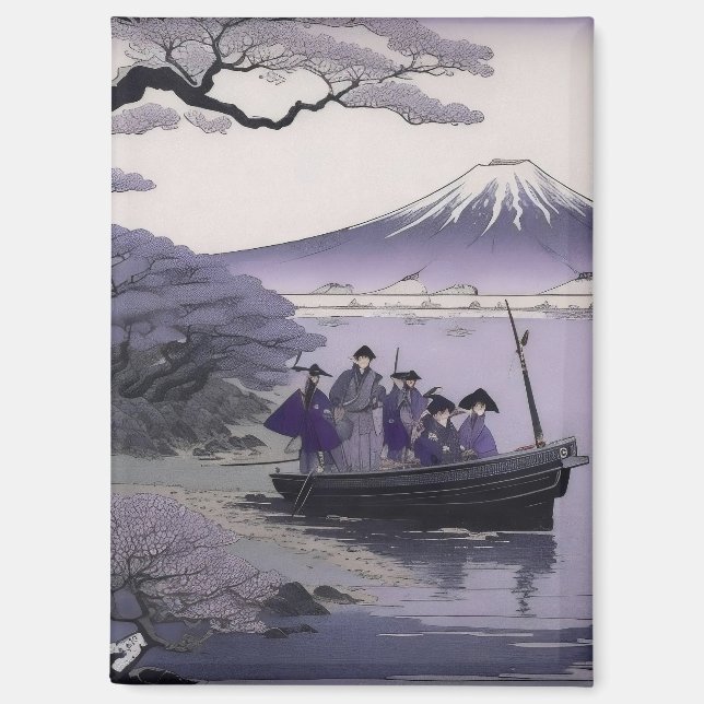 Imán Samurai Magnet Mount Fuji Japanese Art (Anverso)