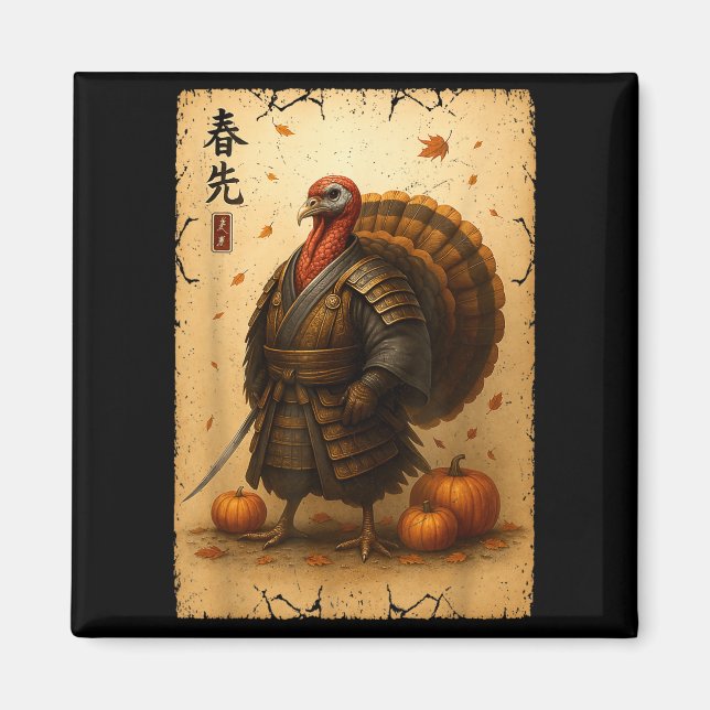 Imán Samurai Turkey Thanksgiving Japanese Warrior Anime (Frente)