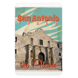 Imán San Antonio, Texas, el afiche de viaje del Álamo