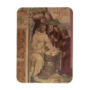 Imán San Benedicto contra un paisaje, de la vida o