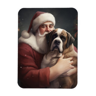 Imán San Bernardo con Santa Claus Navideño