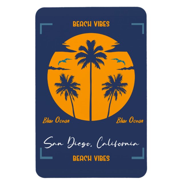Imán San Diego Beach Vibes (Vertical)