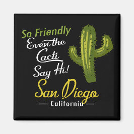 Imán San Diego Cactus Funny Retro