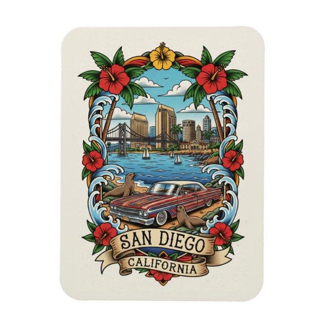 Imán San Diego California (Vertical)