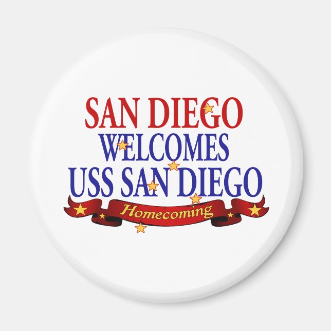 Imán San Diego da la bienvenida al USS San Diego (Frente)