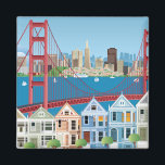 Imán San Francisco, California | La ciudad a orillas de<br><div class="desc">Este diseño presenta un collage de escenas de San Francisco,  California.</div>