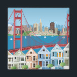 Imán San Francisco, California | La ciudad a orillas de<br><div class="desc">Este diseño presenta un collage de escenas de San Francisco,  California.</div>