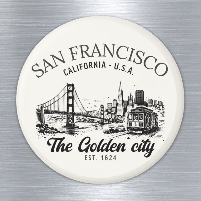 Imán San Francisco Golden Gate Vintage (Subido por el creador)