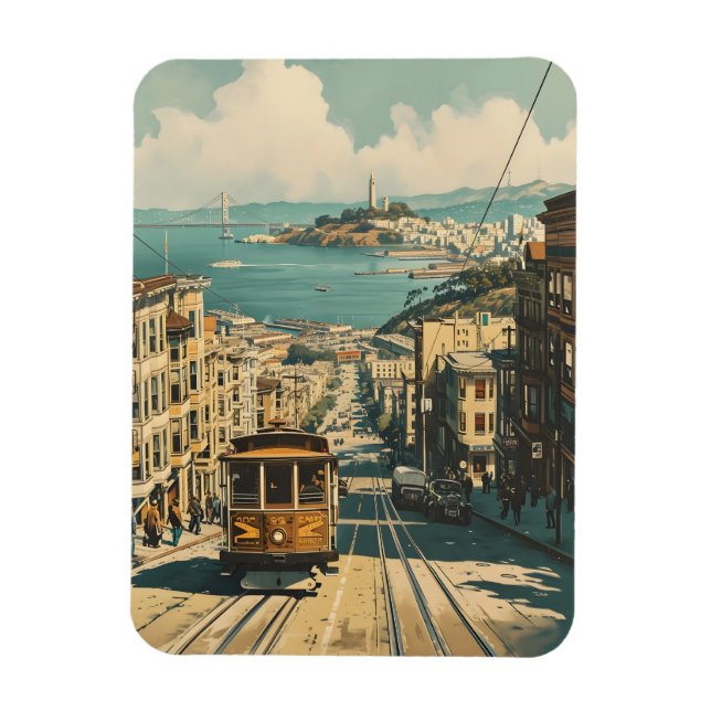 Imán San Francisco: Postales de nostalgia costera (Vertical)