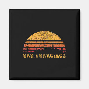 Imán San Francisco Retro Sunset Shirt Guay Vintage Vaca