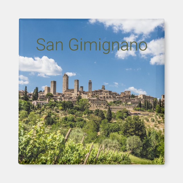 Imán San Gimignano Toscana Italia Panorama Souvenir (Frente)
