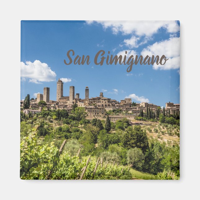 Imán San Gimignano Toscana Italia Panorama Souvenir (Frente)