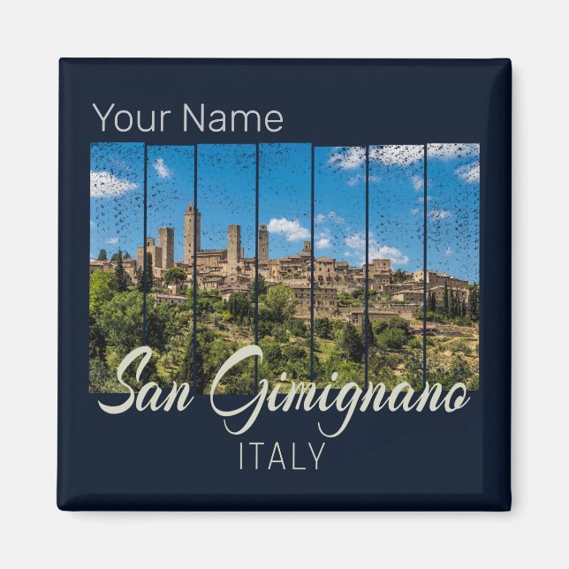 Imán San Gimignano Toscana Italia Vista panorámica (Frente)