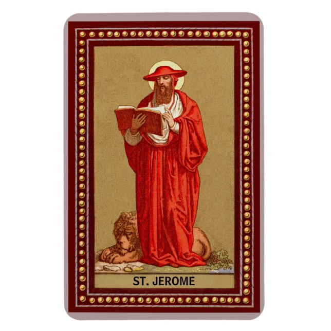 Imán San Jerónimo como Cardenal con León (P 004) (Vertical)