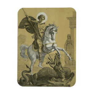 Imán San Jorge – Arte "Sunburst Gold" Premium