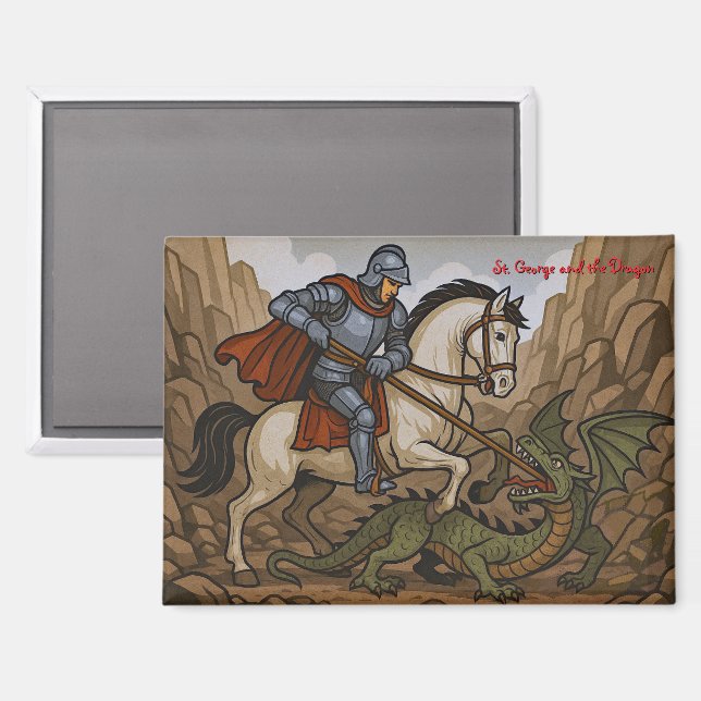Imán San Jorge mata al Dragón - batalla Lumeçon (Anverso/Reverso)