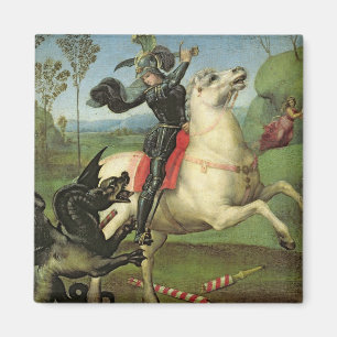 Imán San Jorge que lucha con el dragón