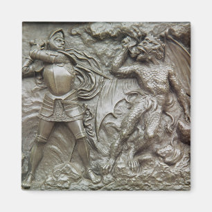 Imán San Jorge que lucha el dragón