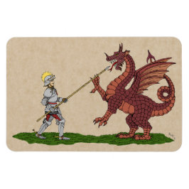 Imán San Jorge y el Dragón del siglo XV