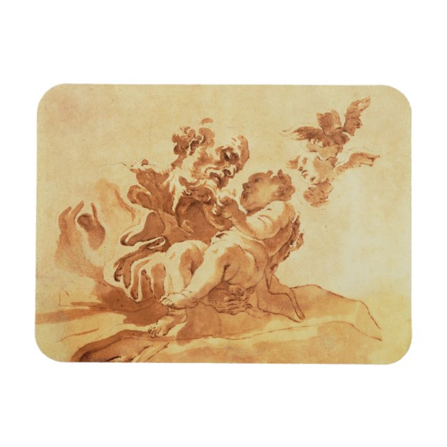 Imán San José adorando al Niño Cristo (pluma, tinta, b (Horizontal)