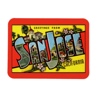 Imán San Jose California Vintage Greeting Flexible