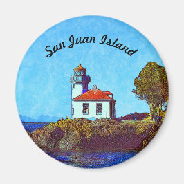Imán San Juan Island Lime Kiln Lighthouse Magnet