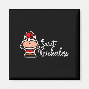 Imán San Knickerless divertido Santa Claus sonriendo Na