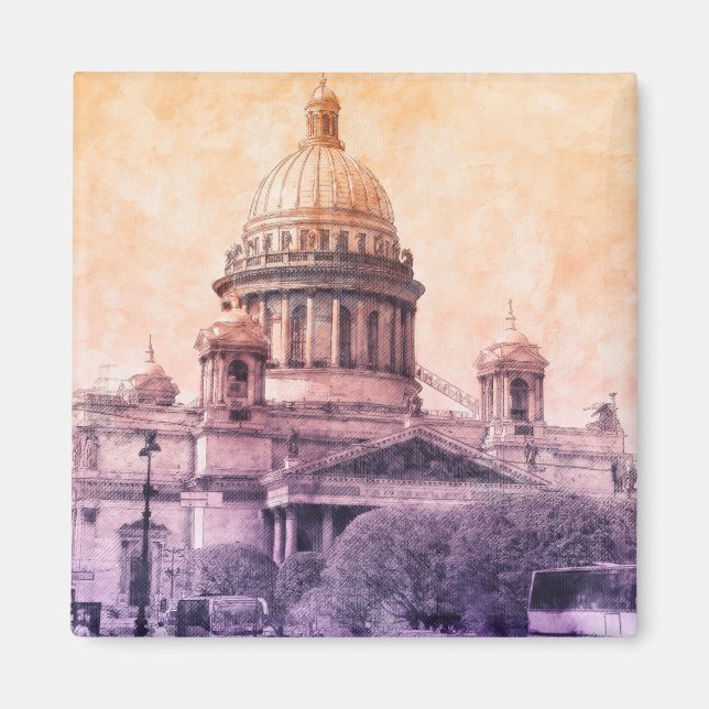 Imán San Petersburgo, feriado ruso (Frente)