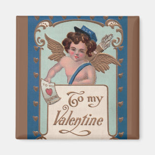 Imán San Valentín antiguo, Querubín con cartas de amor