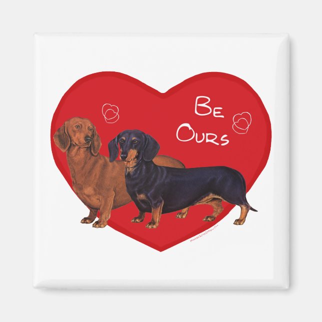Imán San Valentín de Dachshund (Frente)
