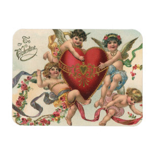 Imán San Valentín de época, ángeles victorianos Corazón
