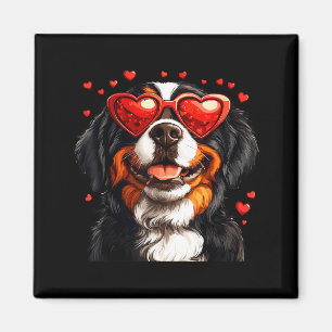 Imán San Valentín para amantes de perros Berneses de mo