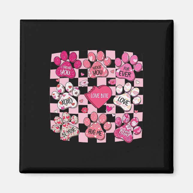 Imán San Valentín Perro, Corazón de Pata de Perro, Conv (Frente)