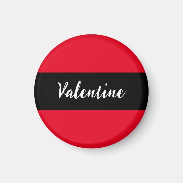 Imán San Valentín Rojo Negro Día de San Valentín Elegan (Frente)