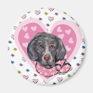 Imán San Valentín Weimaraner